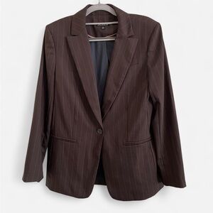 J. Crew Dark Brown Pinstripe Blazer